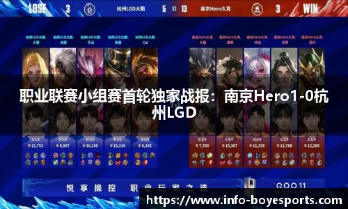 职业联赛小组赛首轮独家战报：南京Hero1-0杭州LGD